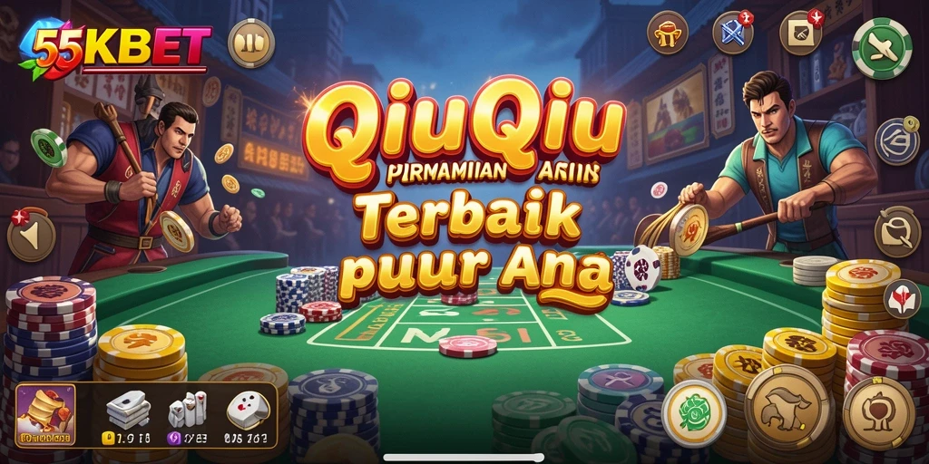 Tampilan gameplay QiuQiu yang seru di 55KBET.