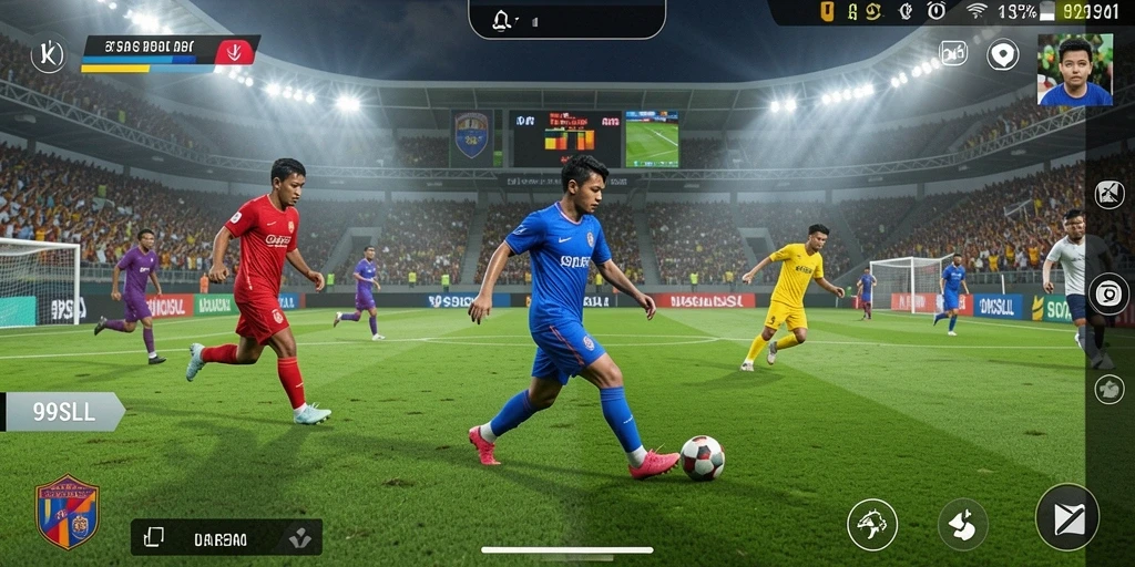 Tampilan gameplay sepak bola yang mendebarkan di 99SLL.