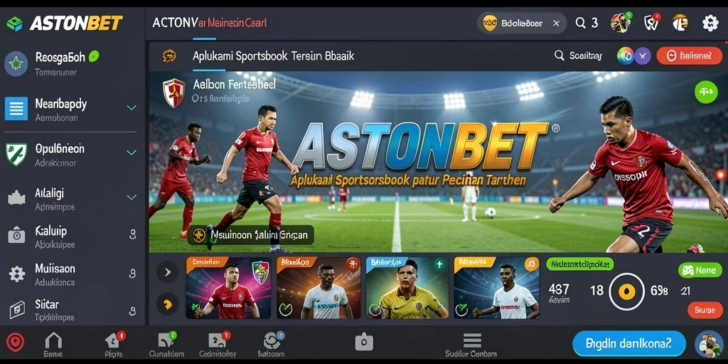 Tampilan utama gameplay Sportsbook ASTONBET dengan berbagai pilihan taruhan.