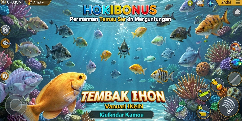 Tampilan gameplay HOKIBONUS yang mendebarkan saat menembak ikan.