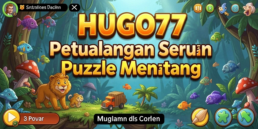 Screenshot HUGO77 menampilkan gameplay seru dalam menyelesaikan Puzzle.