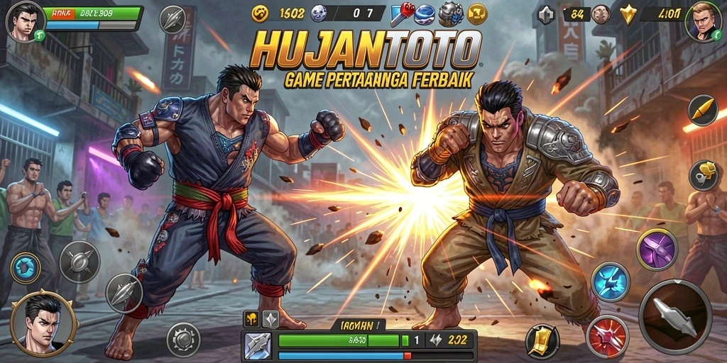 Gameplay seru dari HUJANTOTO menampilkan pertarungan mendebarkan di arena.