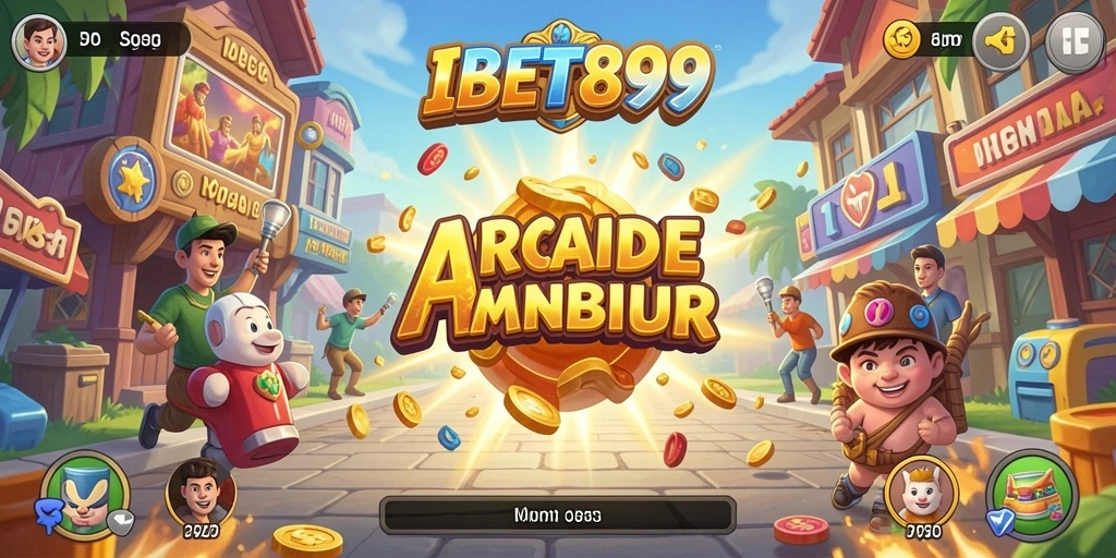 Tampilan permainan Arcade yang seru dan penuh warna.