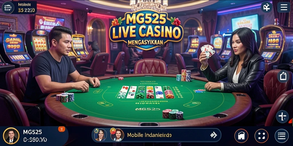 Tampilan gameplay Live Casino MG525 yang menarik dan interaktif.