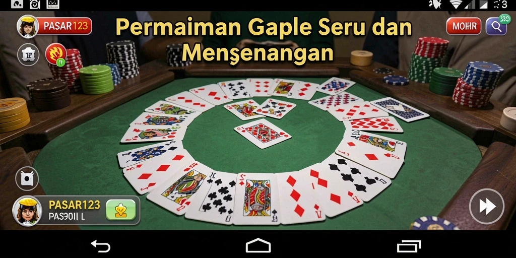 Tangkapan layar PASAR123 menunjukkan gameplay seru Gaple.