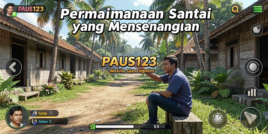 Screenshot PAUS123 menunjukkan gameplay santai dan interaktif.