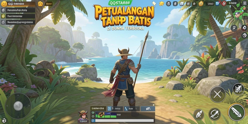 Tampilan gameplay seru di dunia terbuka QQSTAR88 dengan karakter yang dinamis.