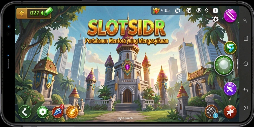 Tampilan menara yang berfungsi dan pertahanan yang kuat dalam SLOTSIDR.