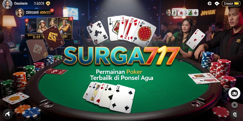 Tampilan gameplay Poker yang seru dan interaktif di SURGA77.