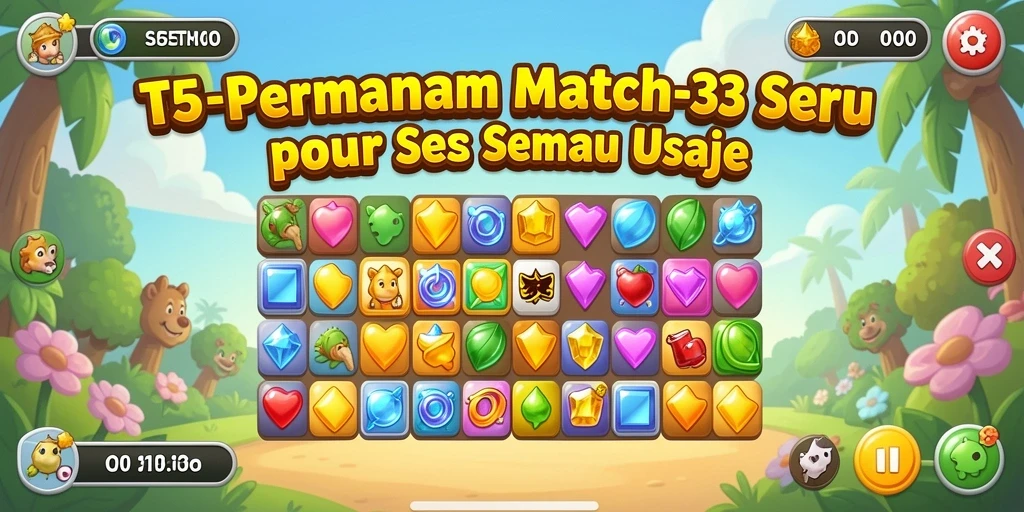 Screenshot gameplay T6 menampilkan aksi mencocokkan item Match-3 yang mengasyikkan.